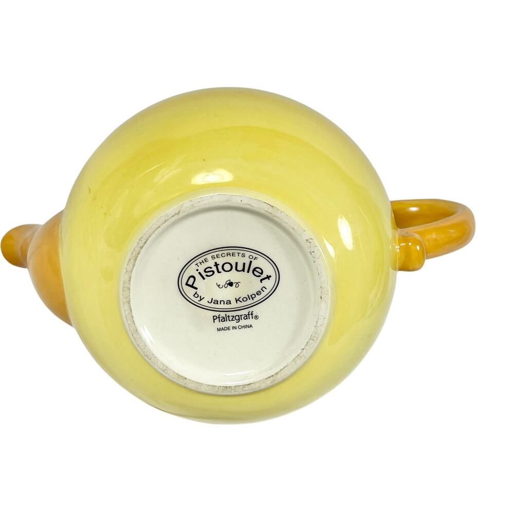 Pfaltzgraff Pistoulet Ceramic Teapot 8 Cup Yellow Blue Orange Lid - Picture 5 of 10